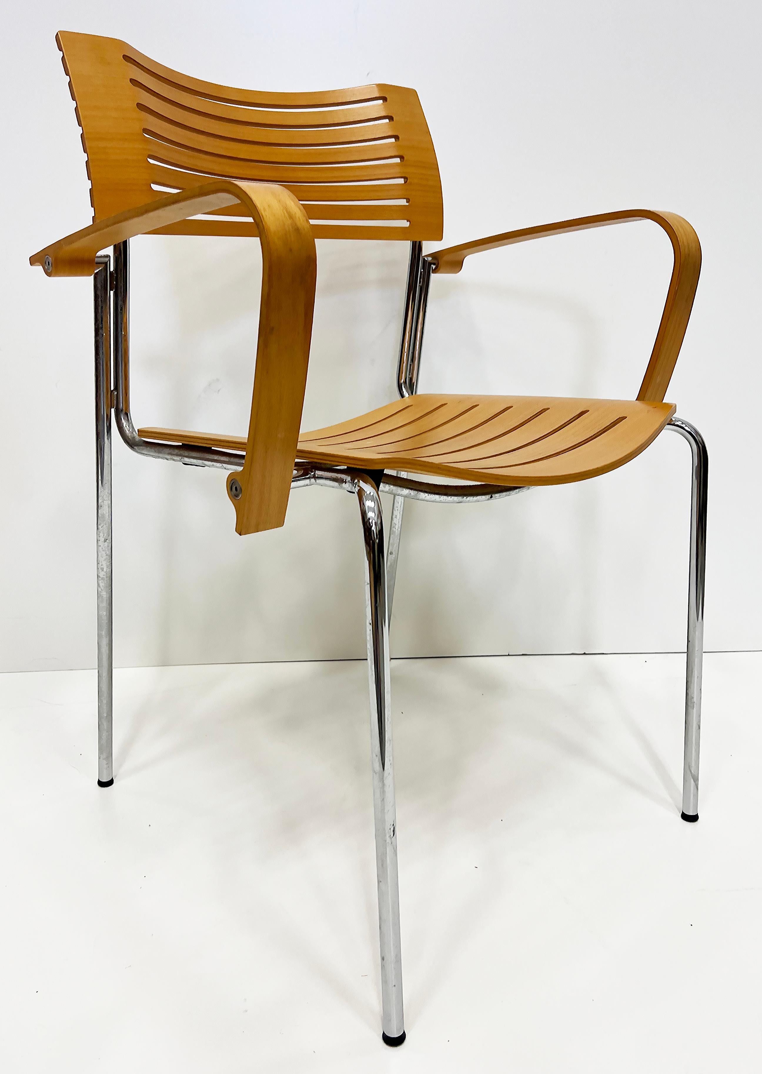 Fritz Hansen Kasper Salto Runner Armchairs for Knoll Studios, 2 Pairs Available In Good Condition For Sale In Miami, FL