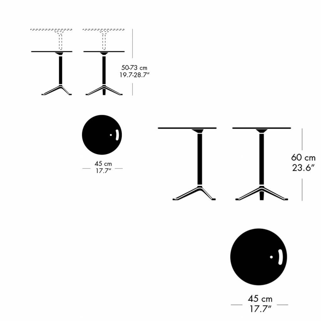 Fritz Hansen KS11 Little Friend multifunctional table, black, polished aluminum. This multifunctional table is your small everyday friend. The Little Friend, which Kasper Salto designed for Fritz Hansen in 2005, is the perfect helper for daily tasks