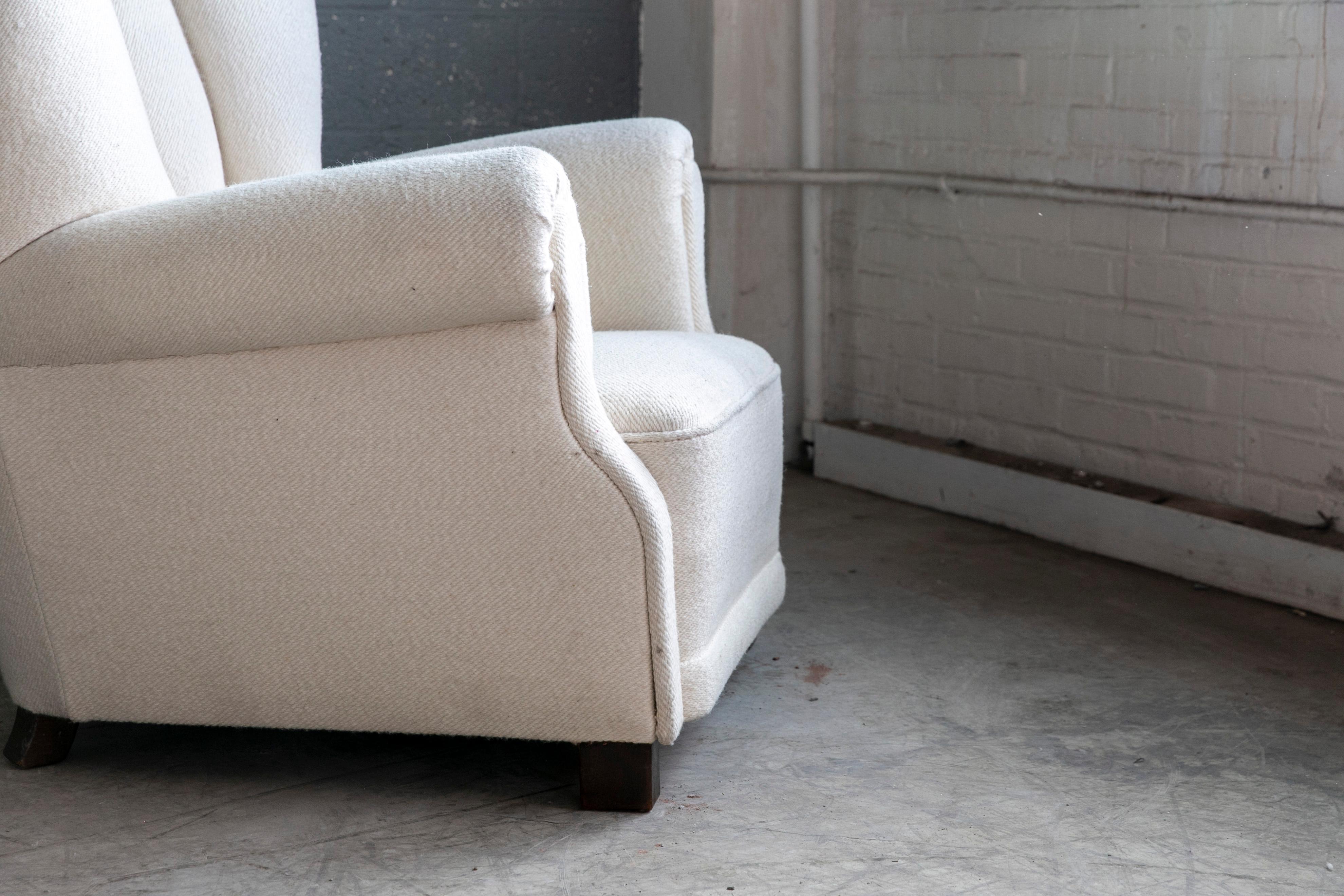 Wool Fritz Hansen Large Club Chair Model 1518 Danish Midcentury