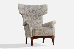 Fritz Hansen, Lounge Chair, Fabric, Beech, Denmark, 1940s