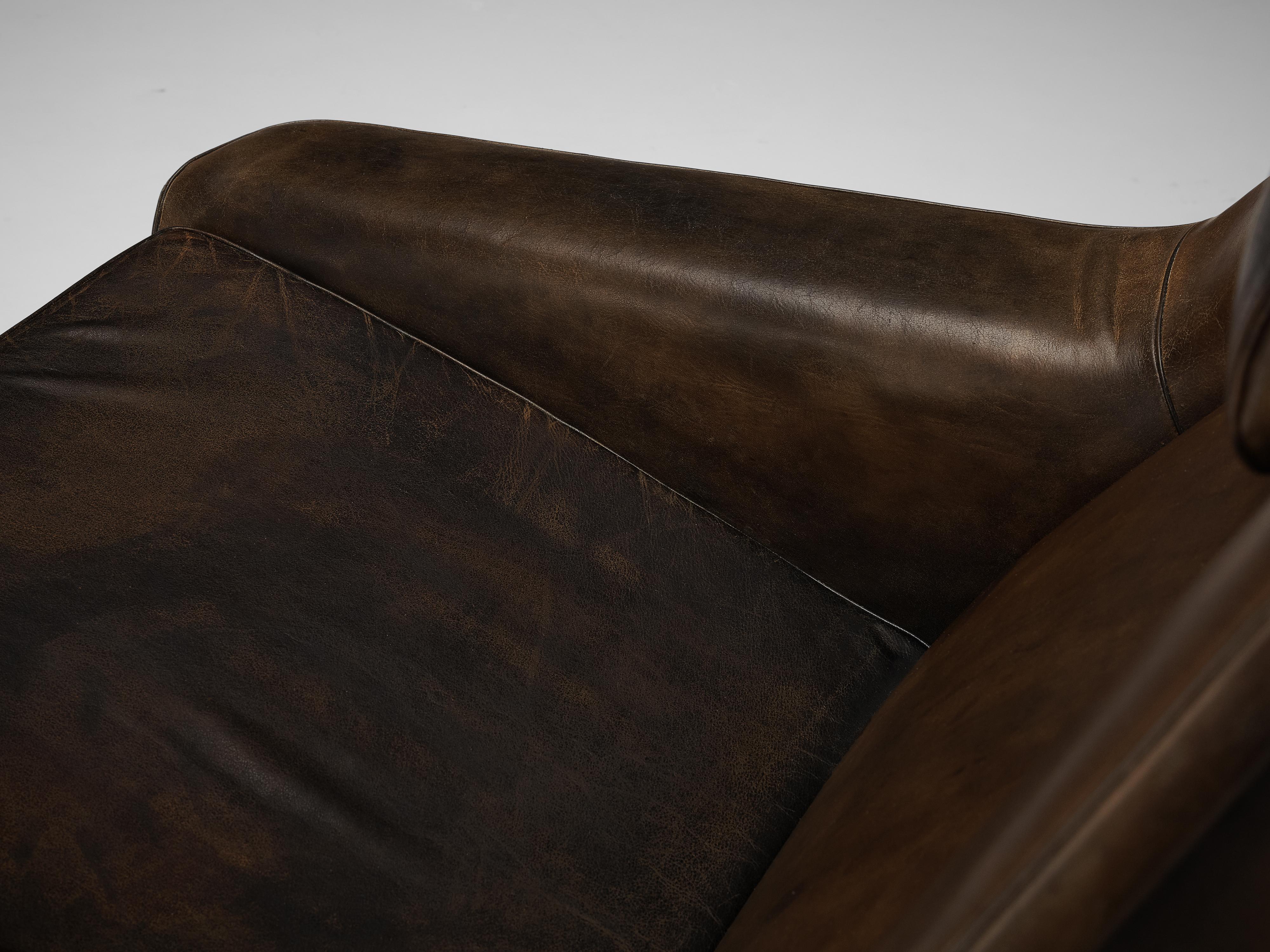 Folke Ohlsson Lounge Chair in Original Brown Leather 3