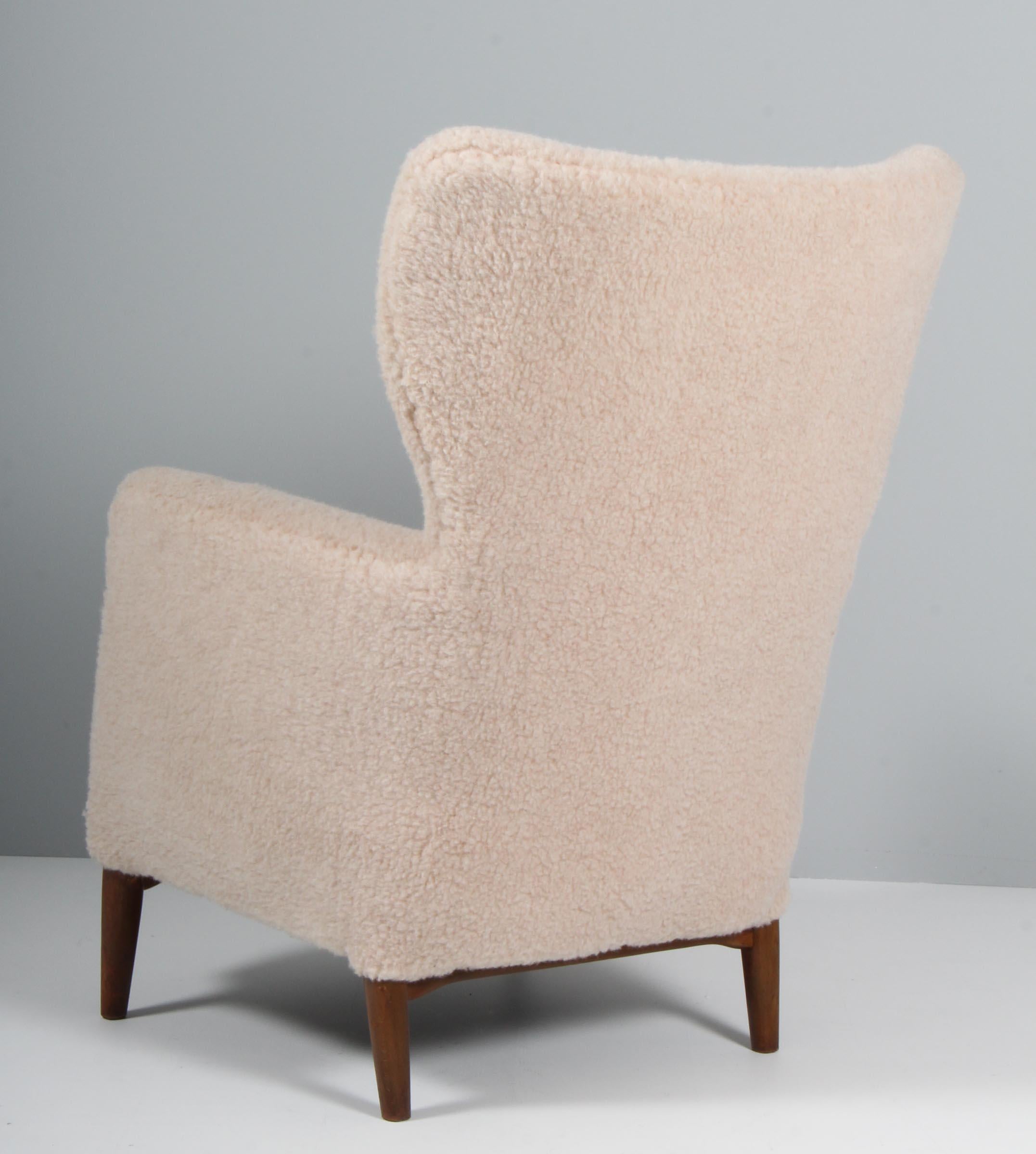 Mid-20th Century Fritz Hansen, Lounge Chair Lambwool, 1950s