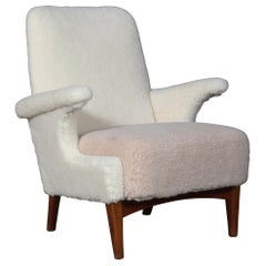 Fritz Hansen, Lounge Chair Lambwool, 1950s