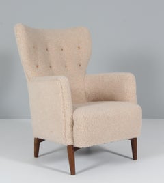 Fritz Hansen, Lounge Chair Lambwool, 1950s