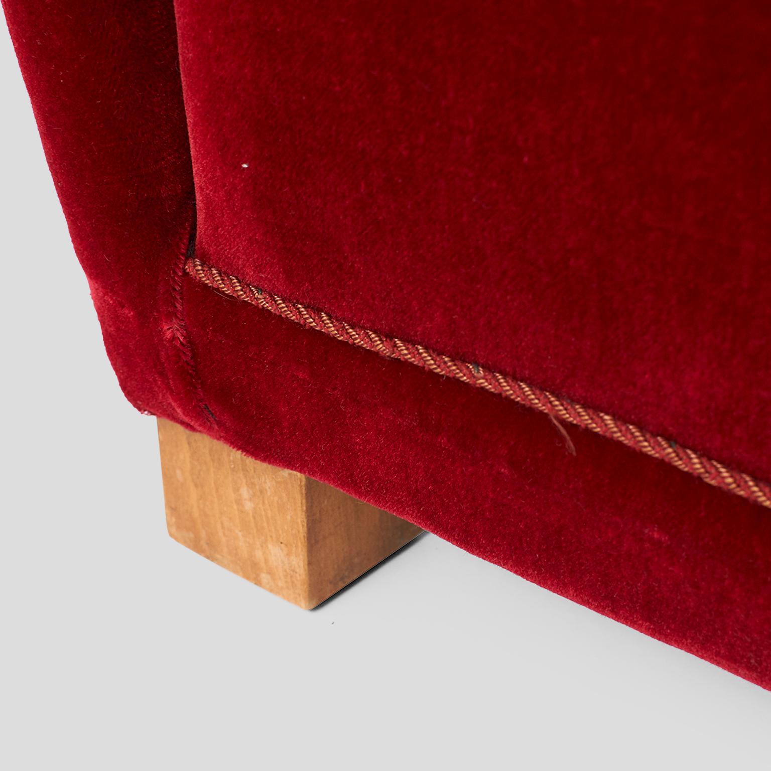 Velvet Fritz Hansen Lounge Chair Model #1672