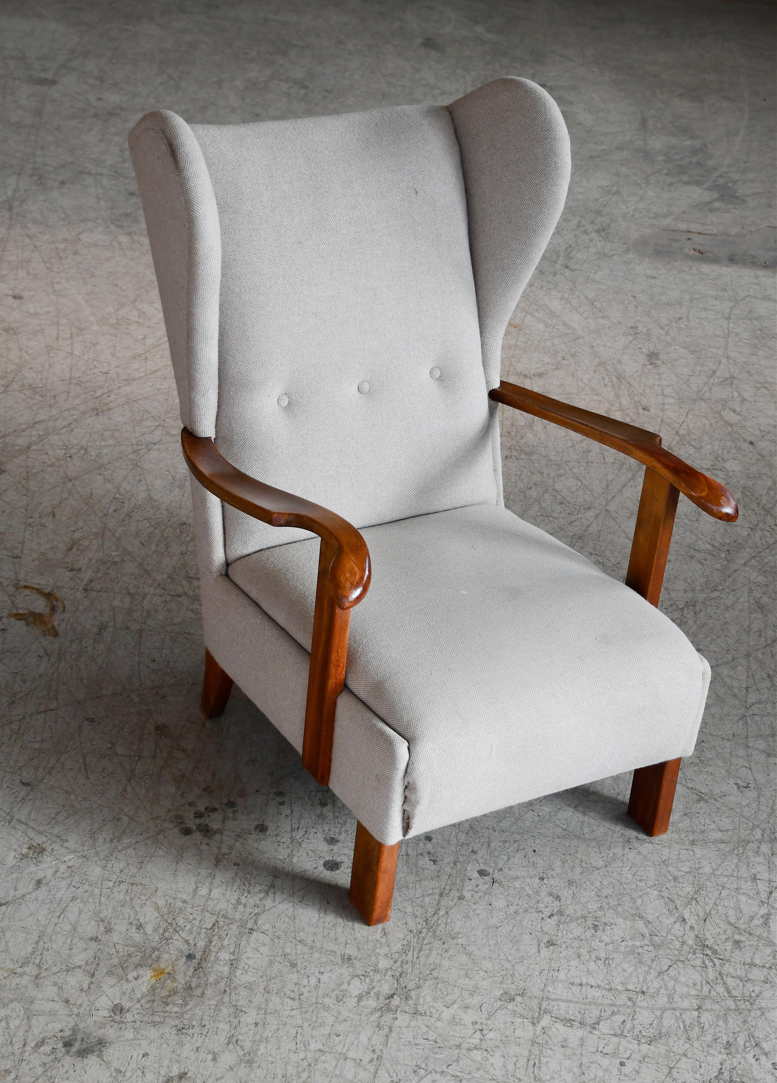 Fritz Hansen Model 1582 Wingback Lounge Chair Danish Mid-Century For Sale 1