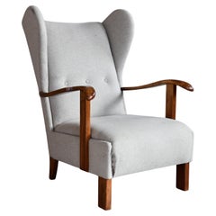 Fritz Hansen Model 1582 Wingback Lounge Chair Danish Mid-Century