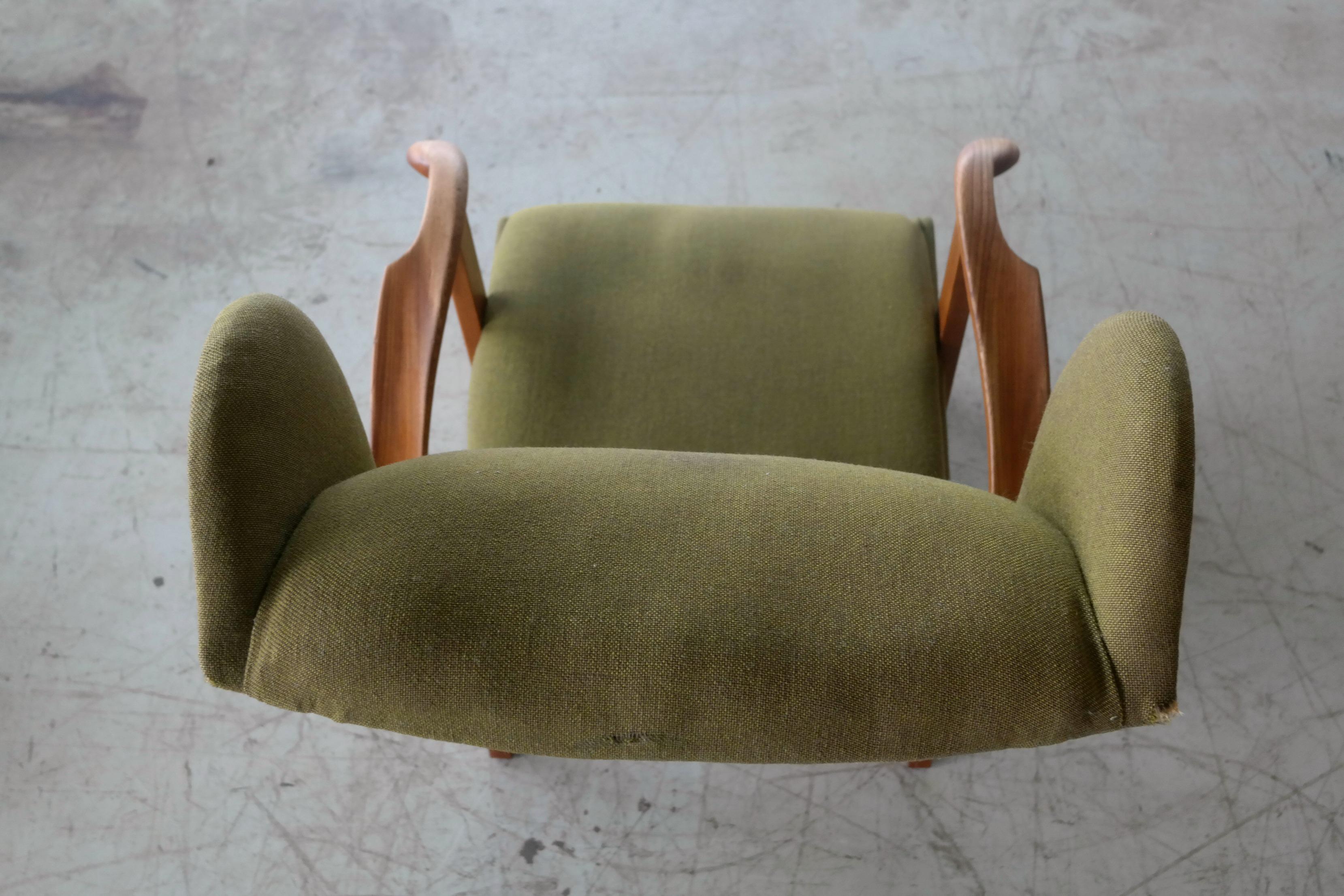 Fritz Hansen Model 1582 Wingback Lounge Chair Danish Midcentury 4