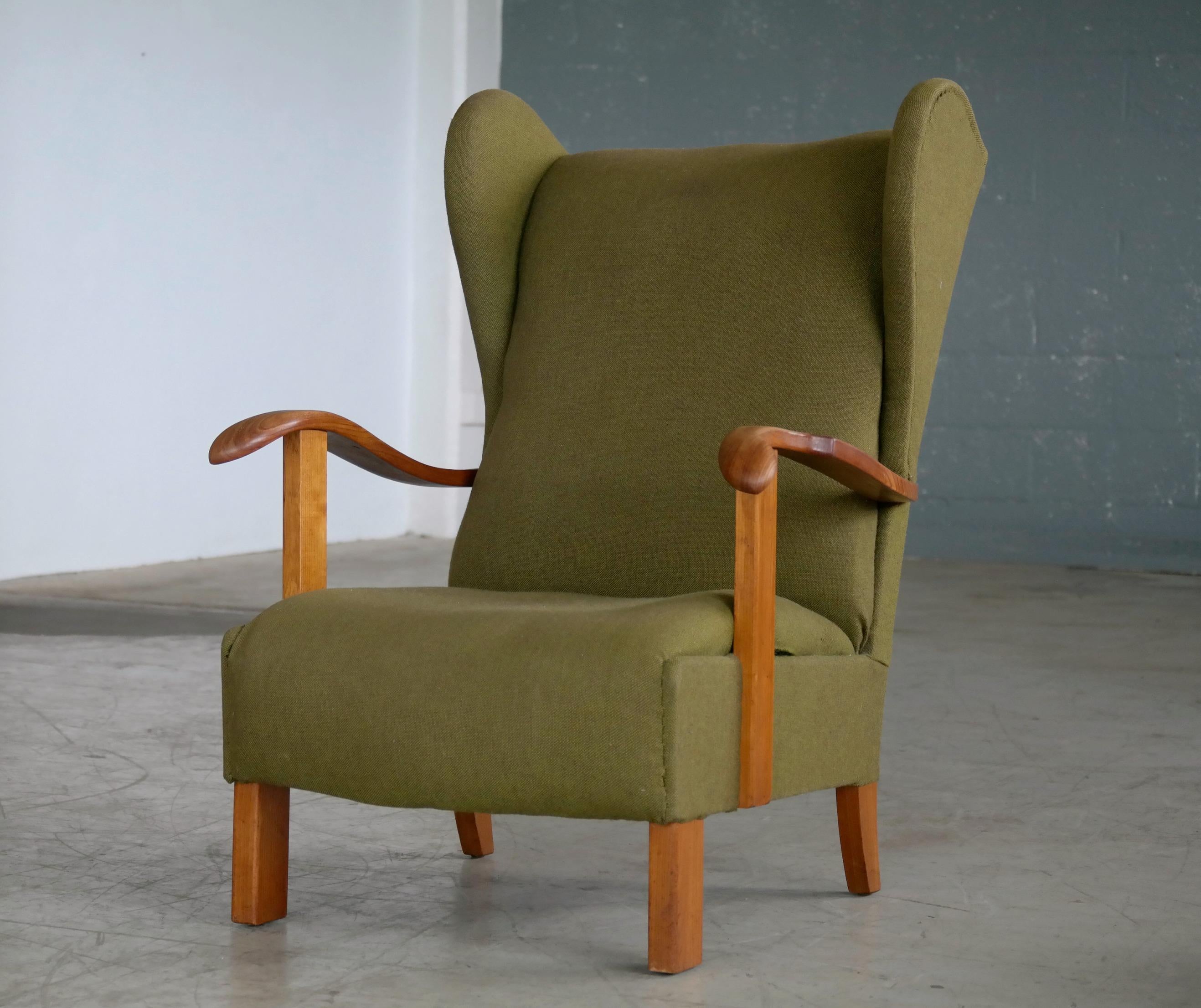 Fritz Hansen Model 1582 Wingback Lounge Chair Danish Midcentury 1