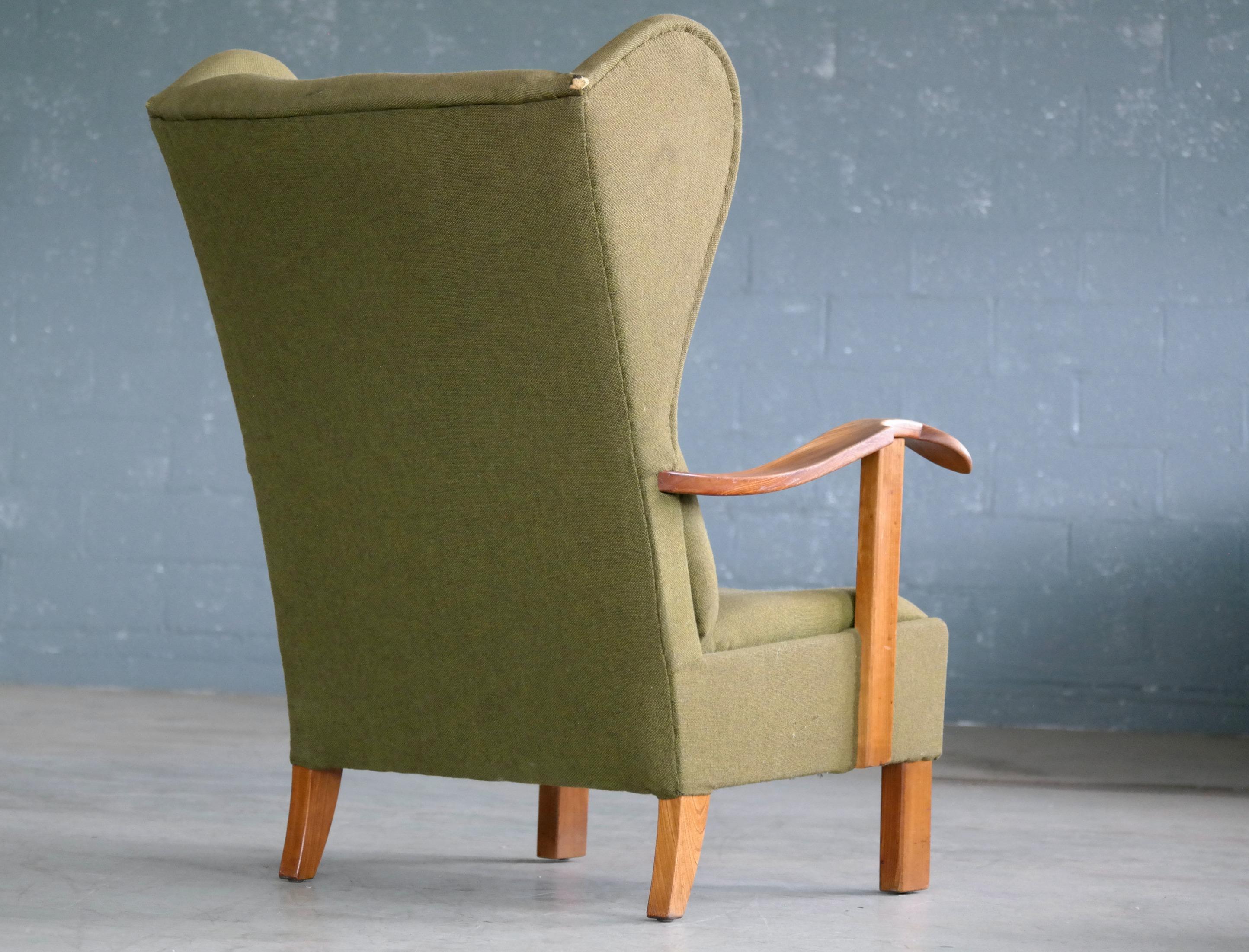 Fritz Hansen Model 1582 Wingback Lounge Chair Danish Midcentury 3