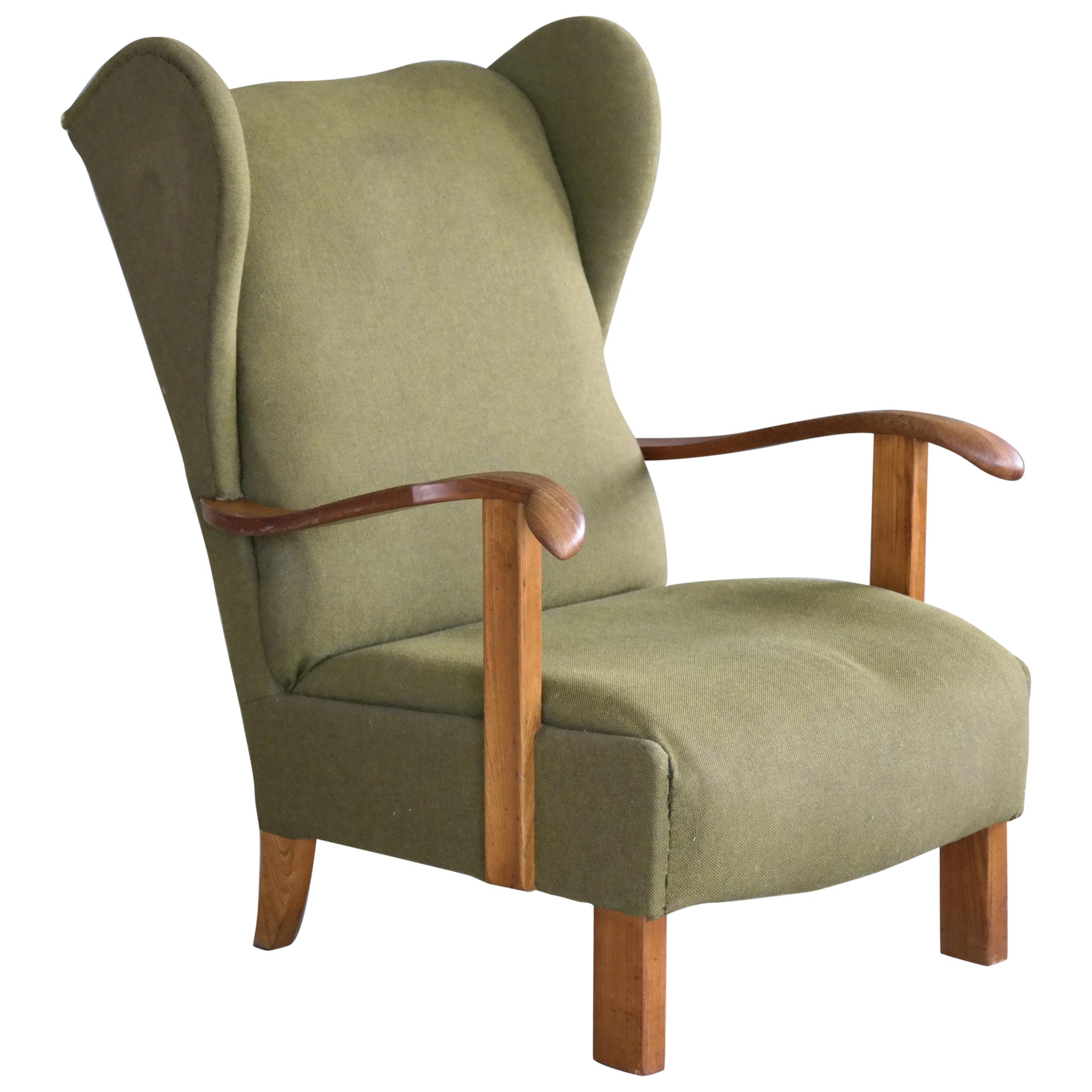 Fritz Hansen Model 1582 Wingback Lounge Chair Danish Midcentury