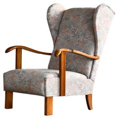 Fritz Hansen Model 1582 Wingback Lounge Chair Danish Mid-Century 