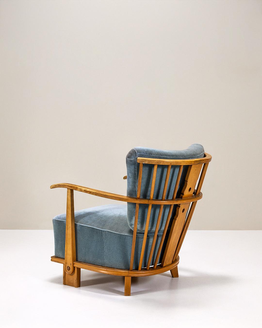 Scandinavian Modern Fritz Hansen Model 1590 Lounge Chair, Denmark 1940s