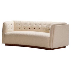 Fritz Hansen Model 1668 Three-Seat Sofa. Wool Bouclé Fabric. Circa 1940.