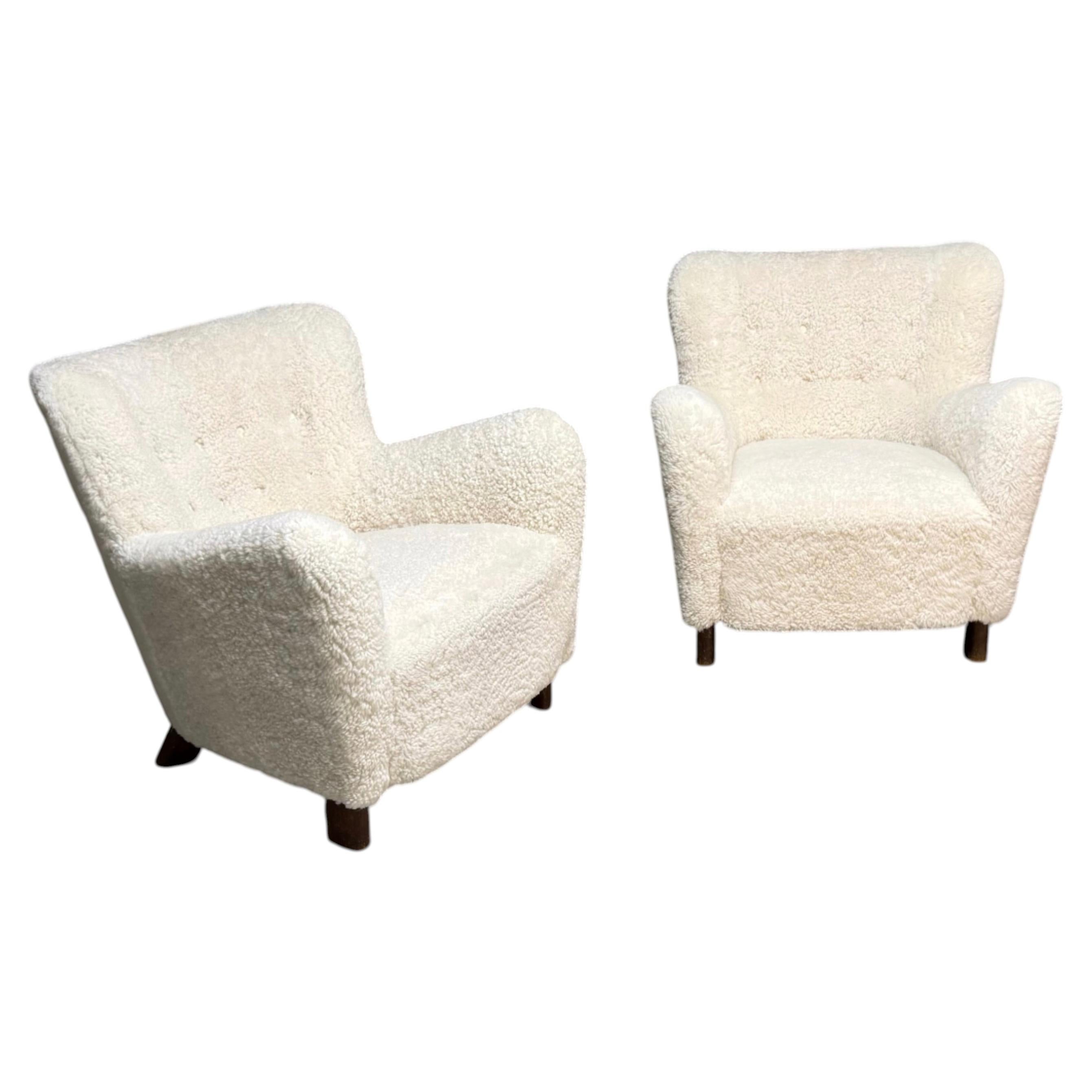 Fritz Hansen, Modell 1669, zwei Sessel, Dänemark, 1940er Jahre im Angebot