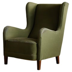 Fritz Hansen Model 1669 Style Easy Chair, Denmark, 1940s