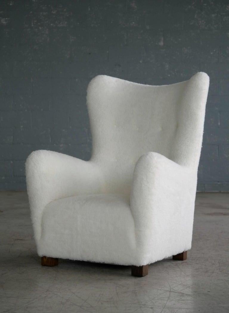 Fritz Hansen Model 1672 High Back Lounge Chair Danish Midcentury, 1940s 7
