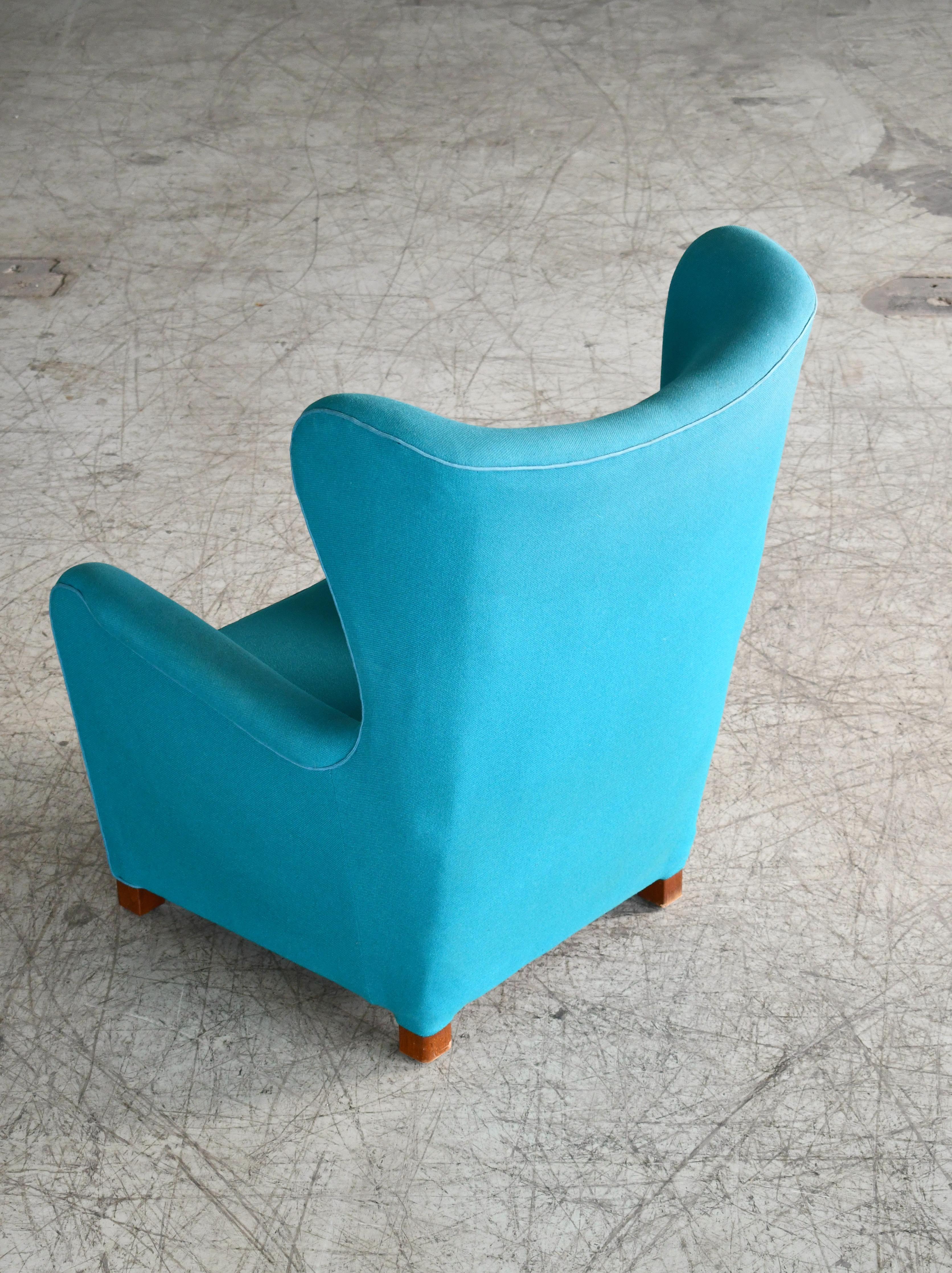 Fritz Hansen Model 1672 High Back Lounge Chair Danish Midcentury, 1940s 2