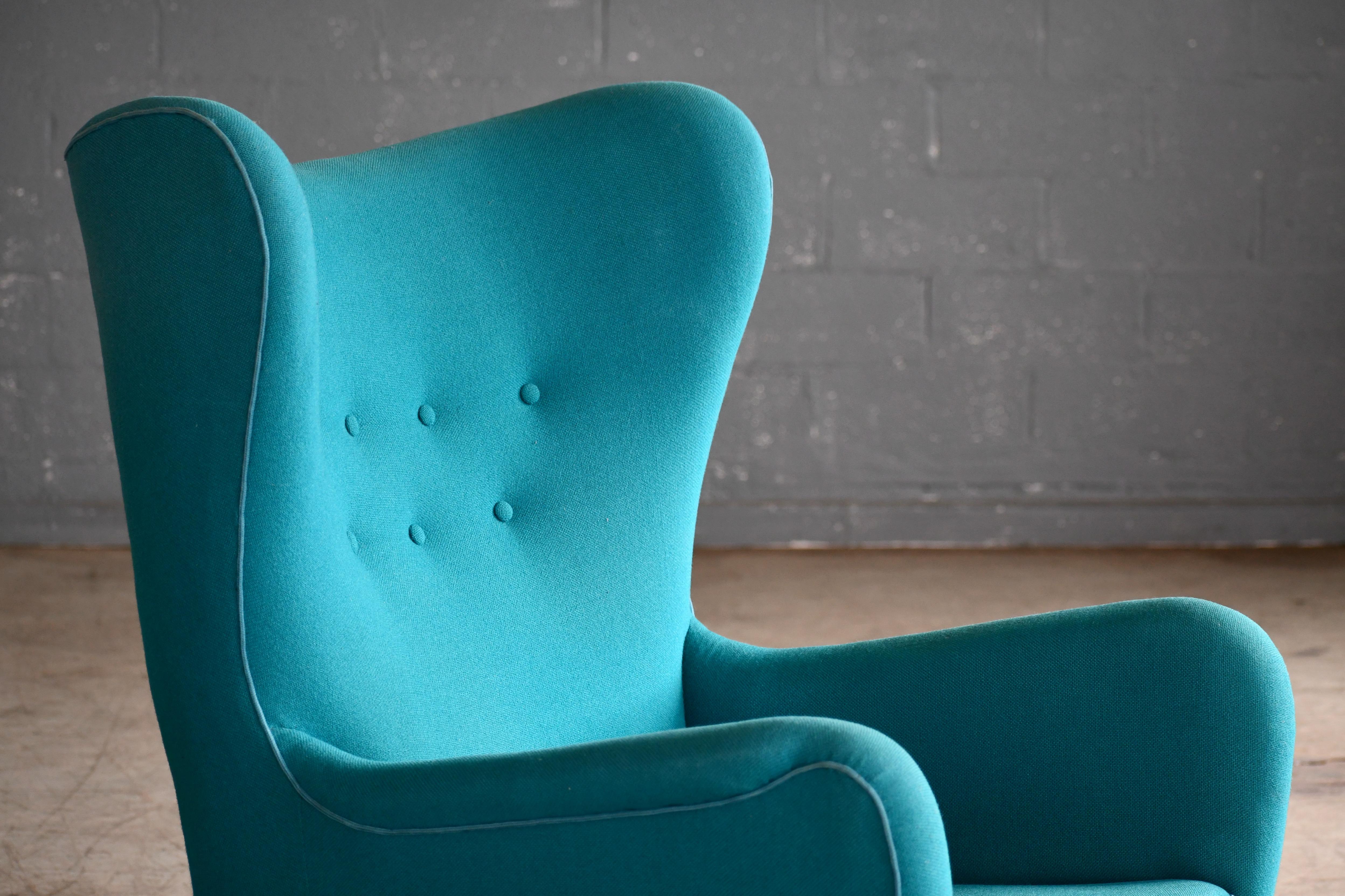 Fritz Hansen Model 1672 High Back Lounge Chair Danish Midcentury, 1940s 3