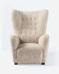 Fritz Hansen Model 1672 Sheepskin Wing Chair, 1940s