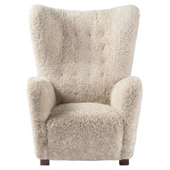 Fritz Hansen Model 1672 Sheepskin Wing Chair, 1940s