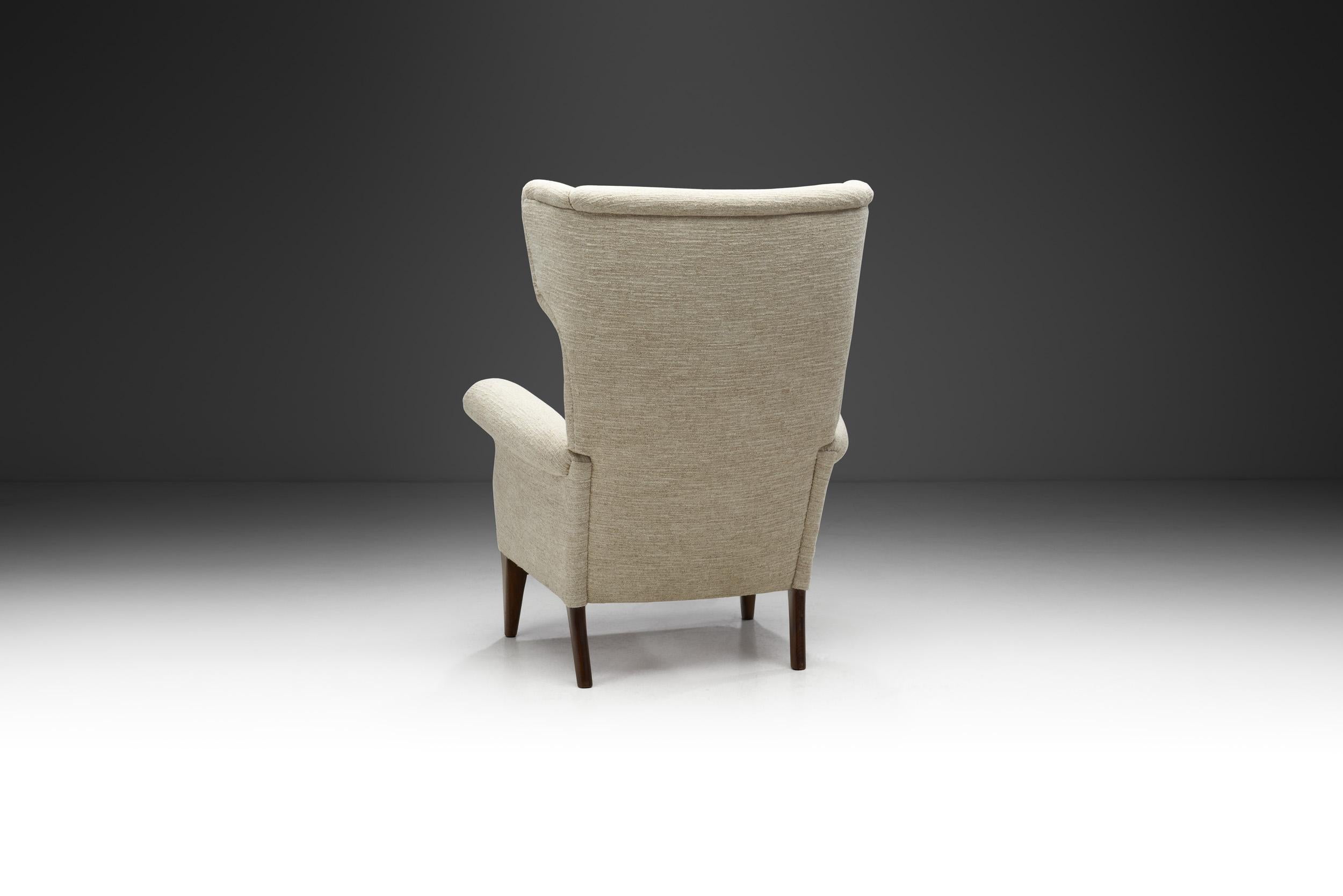 Fauteuil Wingback en boucl, modle Fritz Hansen 