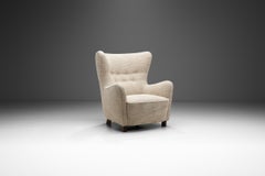 Fritz Hansen Model "No. 1669" Armchair with Stained Beech Legs, Denmark, 1940s