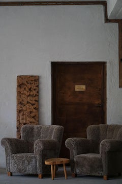 Fritz Hansen, Coppia di sedie da salotto danesi Art Deco, rivestite, anni '40