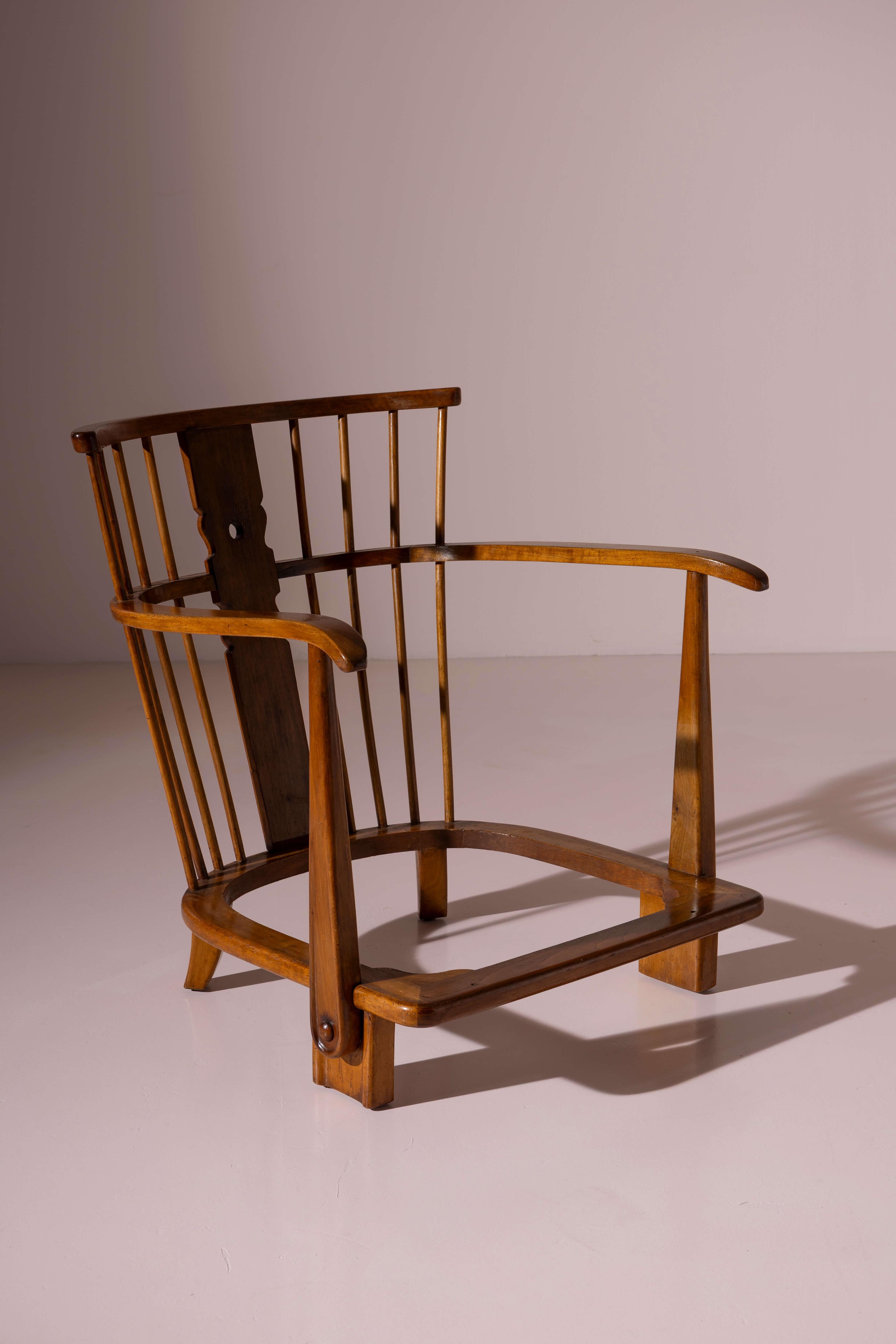 Fritz Hansen pair of easy chair made of oak and fabric Model 1590, Denmark, 1942 For Sale 6