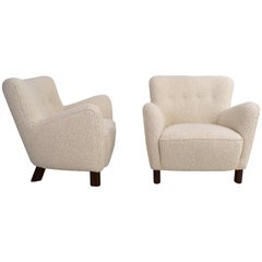 Fritz Hansen Pair of Easy Chairs, Model 1669