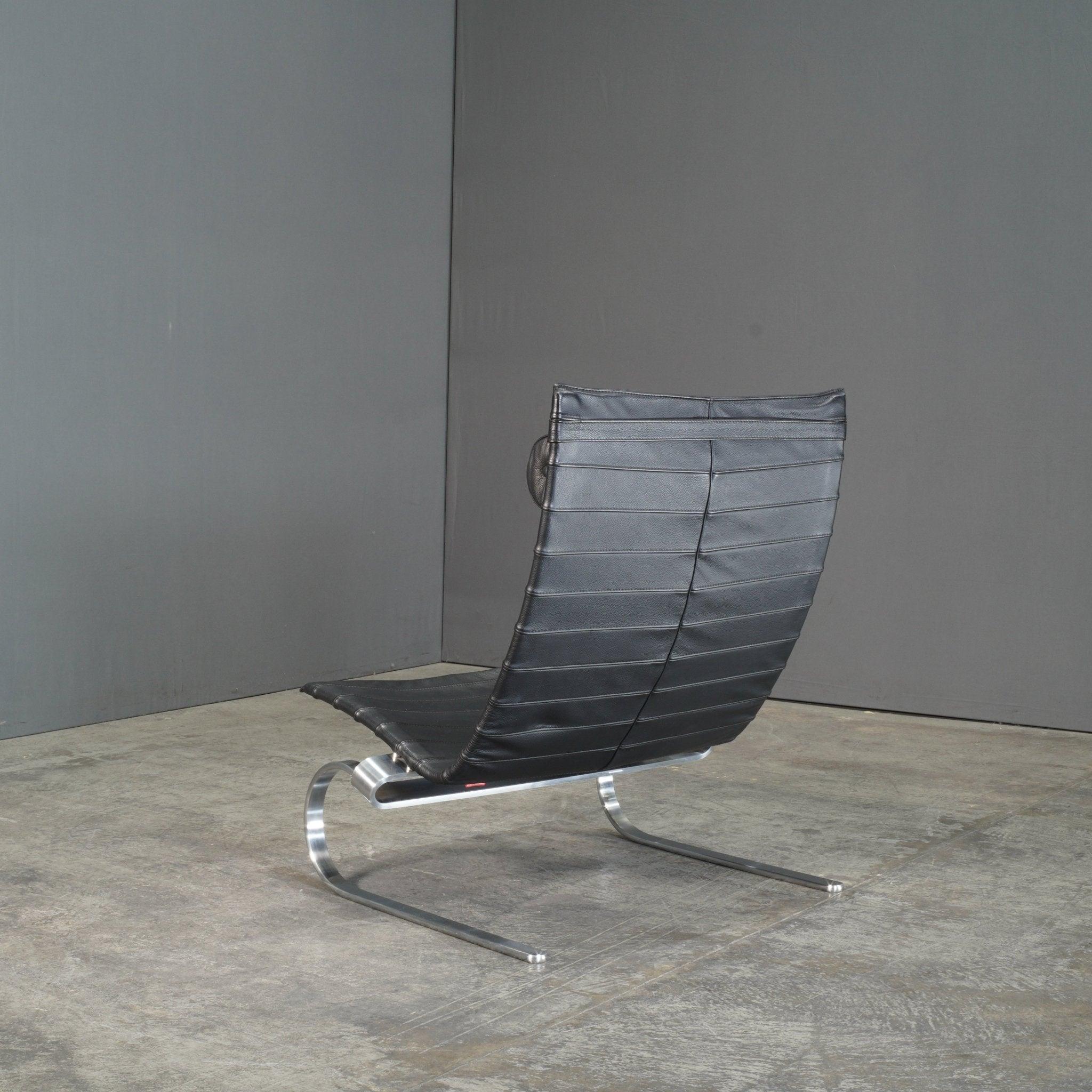Chaise en cuir noir Fritz Hansen PK20 par Poul Kjærholm en vente 3