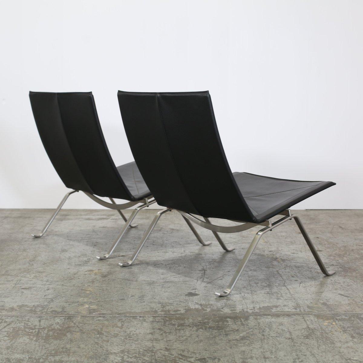 Scandinave moderne Chaises PK22 de Fritz Hansen par Poul Kjaerholm, ensemble de deux en vente