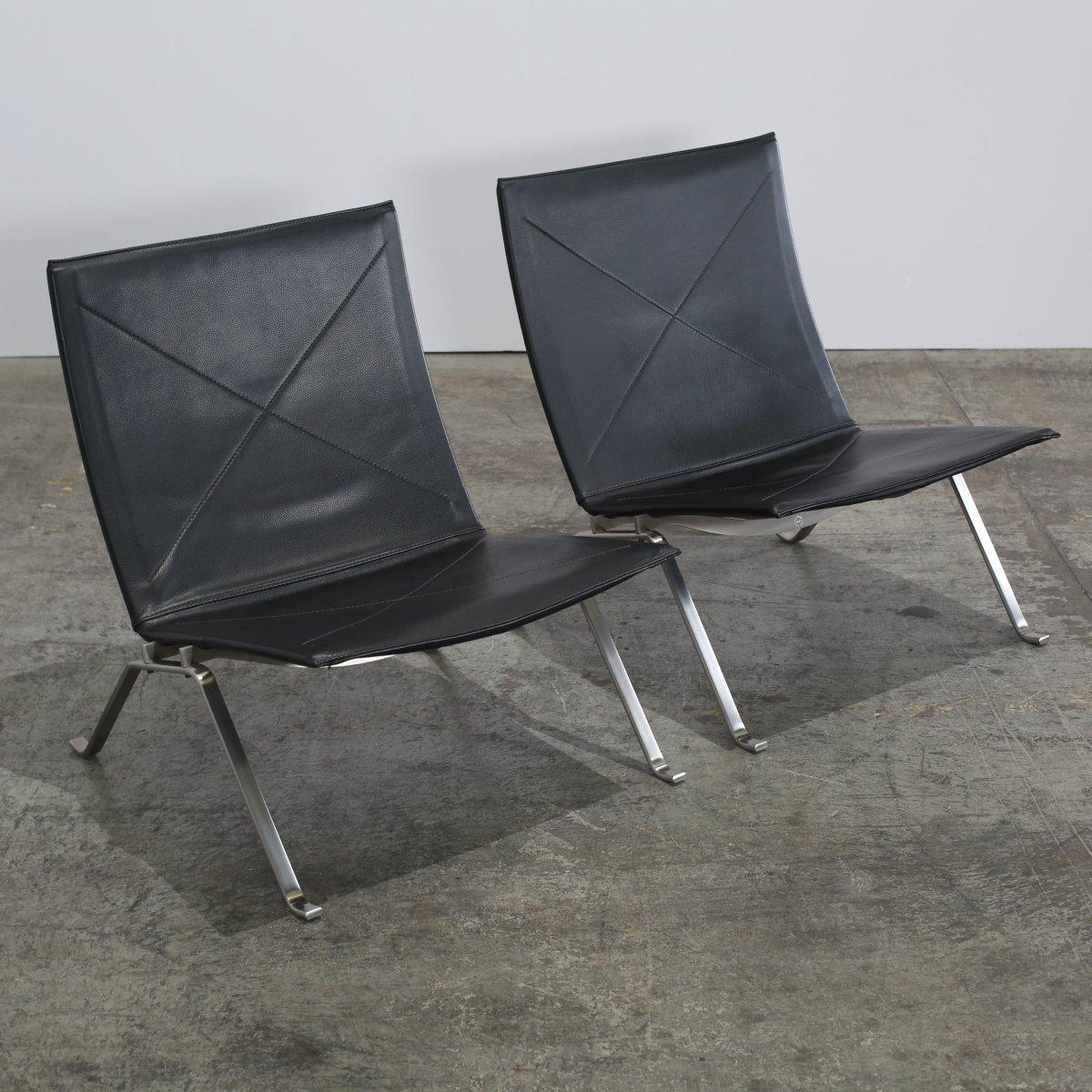 Milieu du XXe siècle Chaises PK22 de Fritz Hansen par Poul Kjaerholm, ensemble de deux en vente