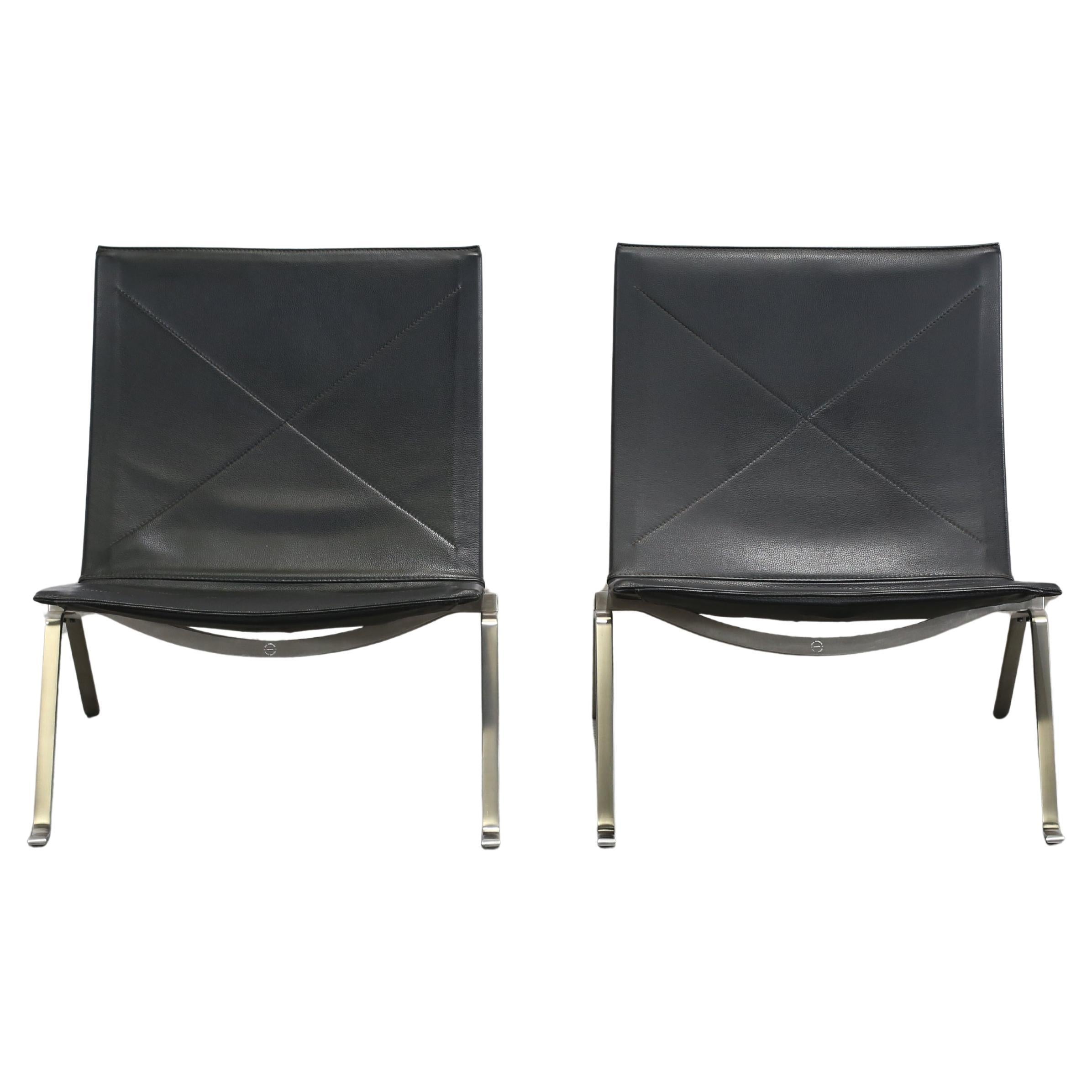 Chaises PK22 de Fritz Hansen par Poul Kjaerholm, ensemble de deux en vente
