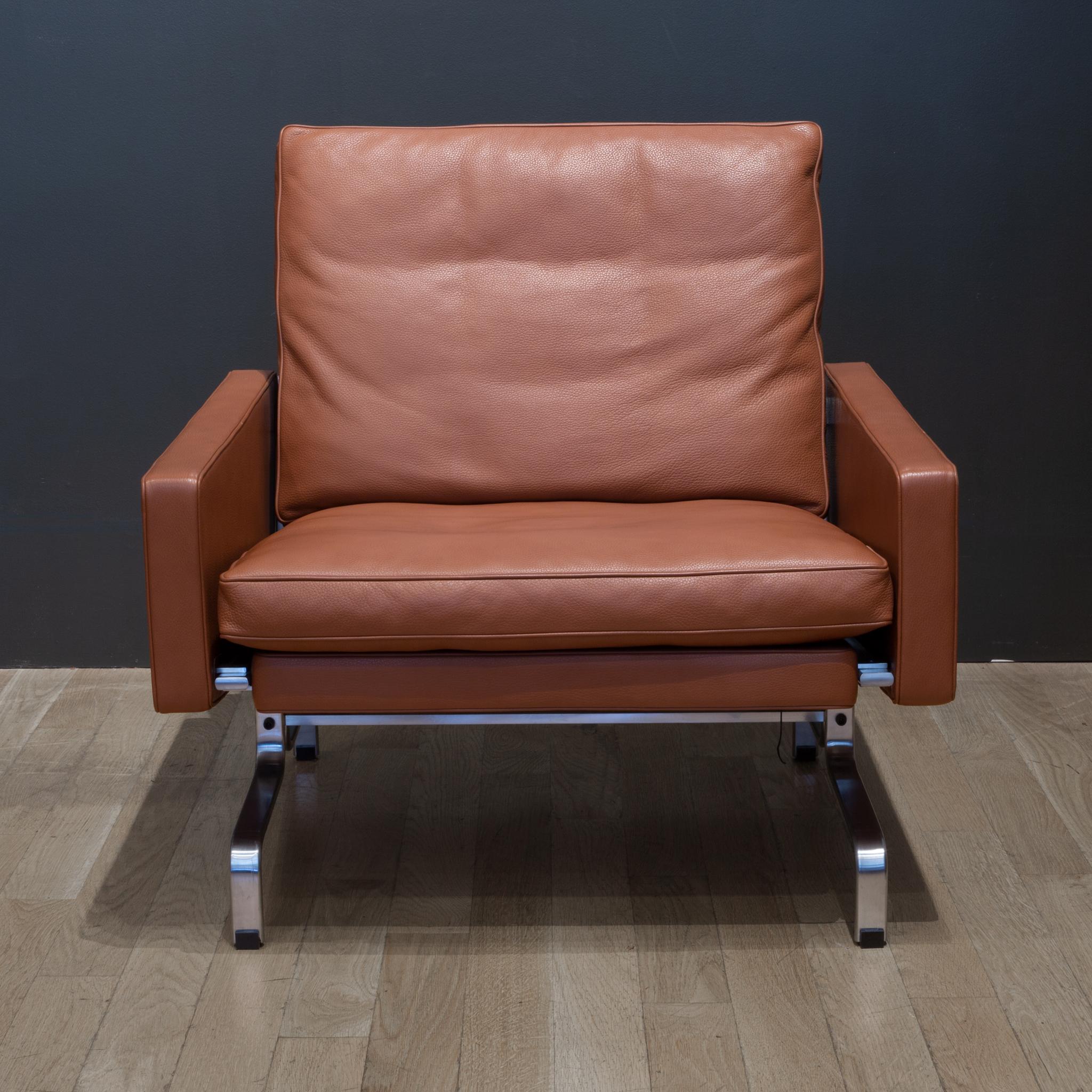 Modern Fritz Hansen PK31 Leather Lounge Chair, circa 2017