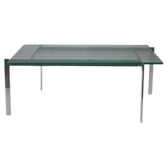 Rechteckiger Couchtisch von Fritz Hansen aus Edelstahl mit grafischem Design, 1960er Jahre