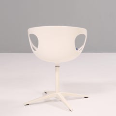Fritz Hansen Rin Dining Swivel Chair in White by Hiromichi Konno