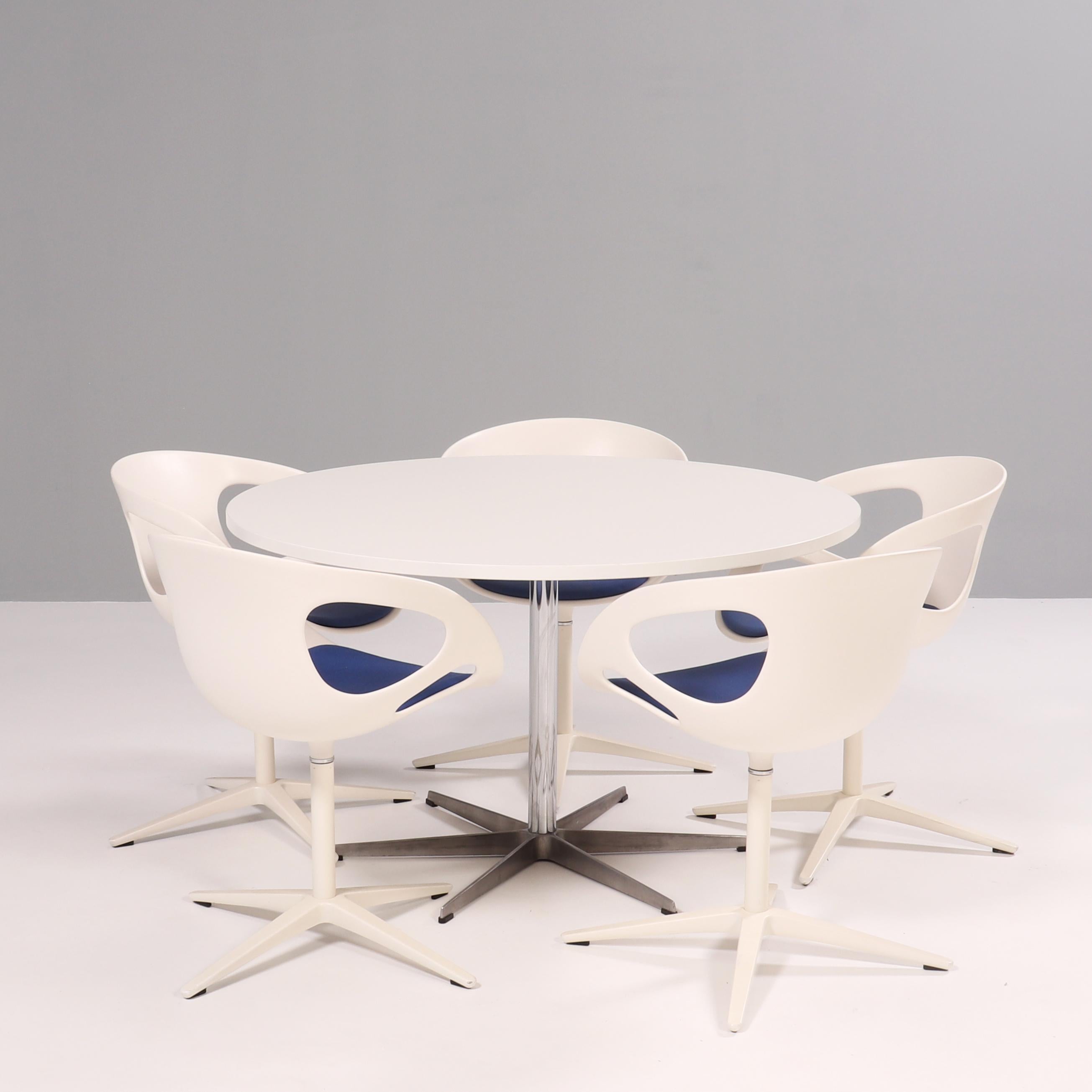 Plastic Fritz Hansen Rin Dining Swivel Chair in White by Hiromichi Konno