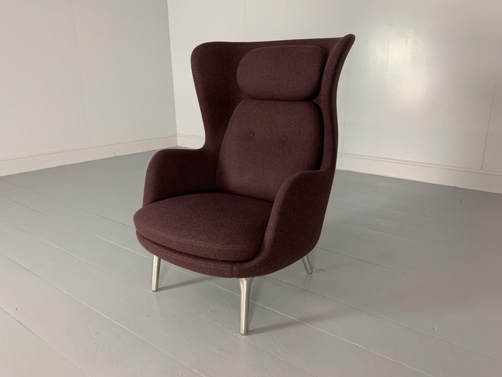 Fritz Hansen “Ro” Armchairs – In Purple Kvadrat Wool For Sale 9