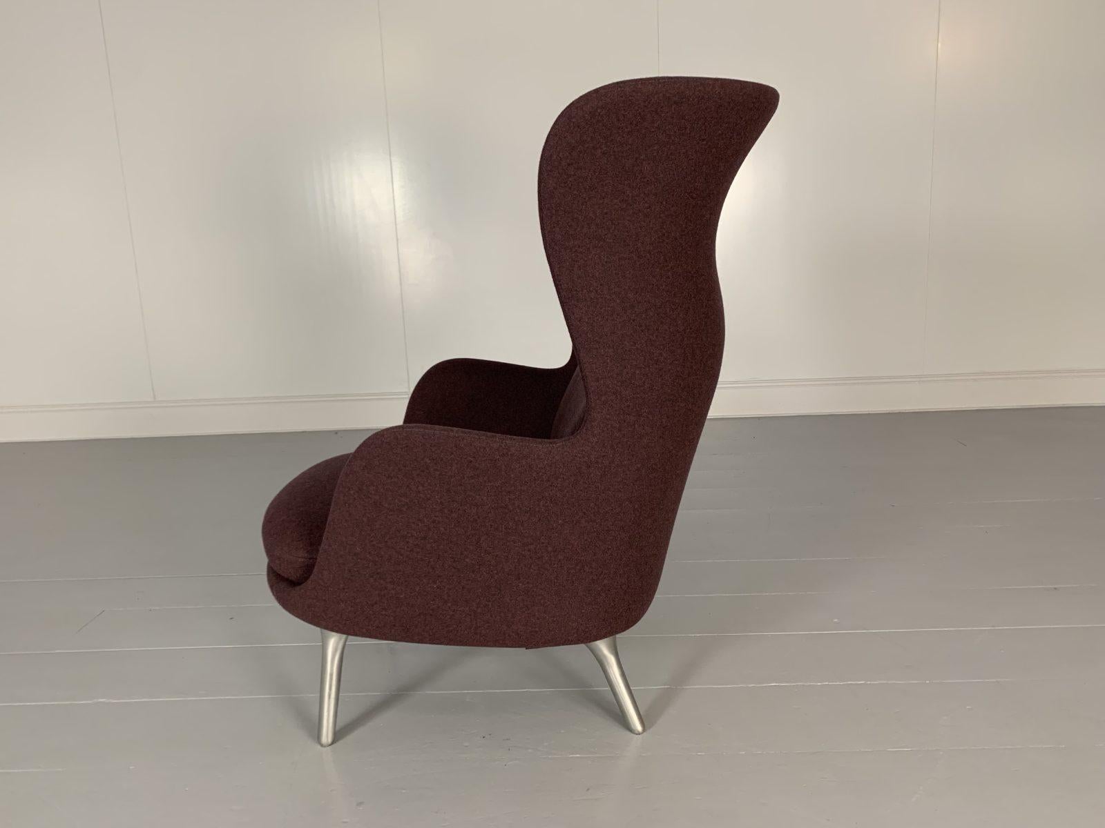 Fritz Hansen “Ro” Armchairs – In Purple Kvadrat Wool For Sale 5