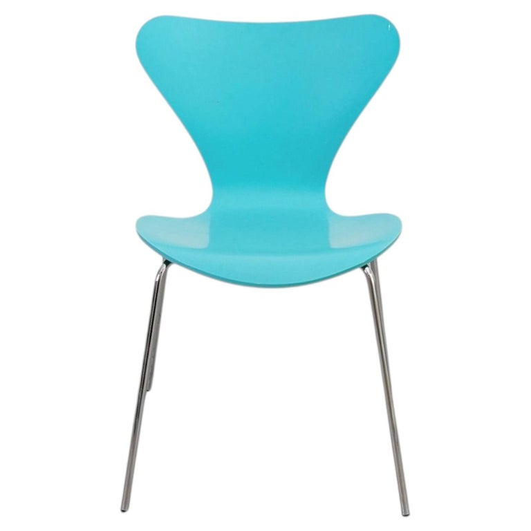 Fritz Hansen Serie 7 Stuhl türkis 3107 Stuhl Arne Jacobsen For Sale at 1stDibs