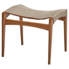 Fritz Hansen Stool in Beige Wool and Wood