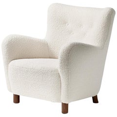 Fritz Hansen Stil 1950s Boucle Sessel