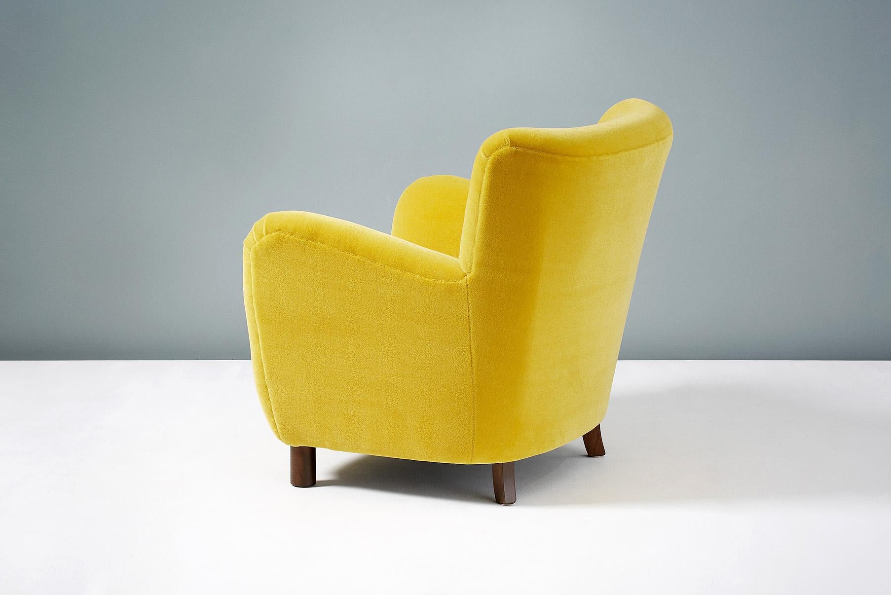 Custom Made Mohair Velvet Armchair For Sale 3