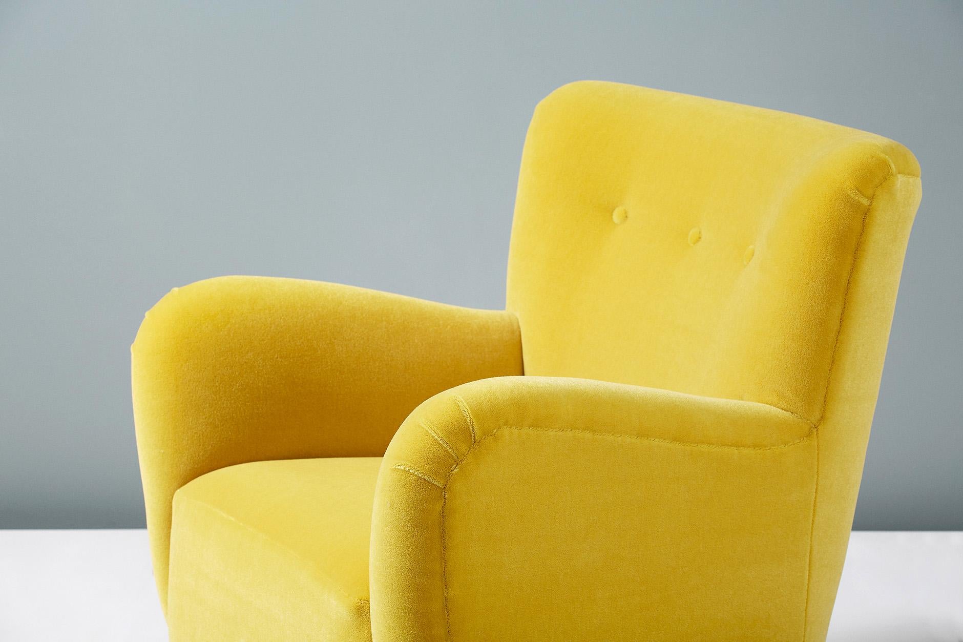 Custom Made Mohair Velvet Armchair 1