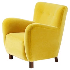 Fauteuil en velours mohair sur mesure