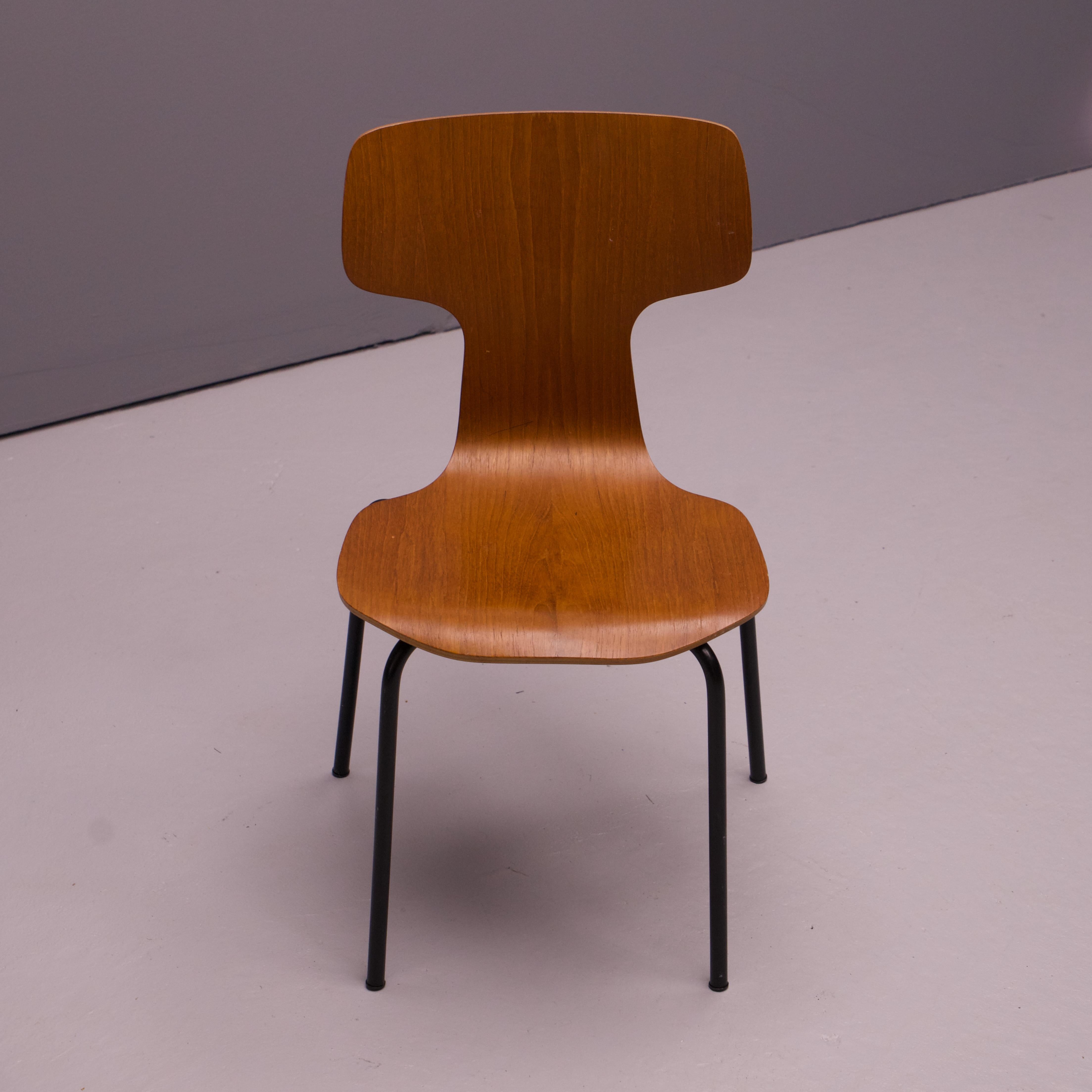 Silla T de teca modelo 3103 de Fritz-Hansen, por Arne Jacobsen Vintage Años 60 en venta 1