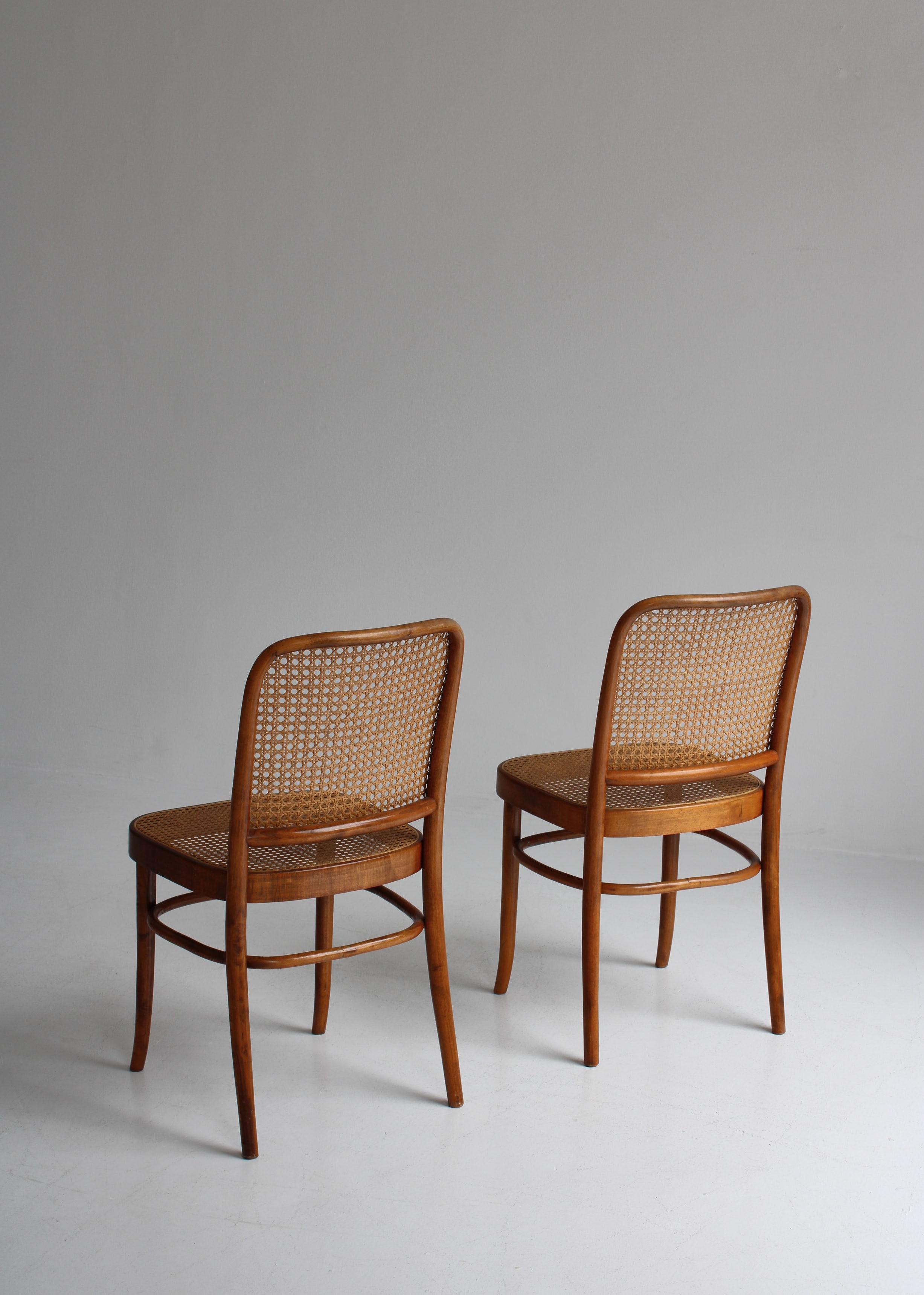 Fritz Hansen Thonet 811 Chair by Josef Hoffmann in Bentwood and Cane, 1930s 8