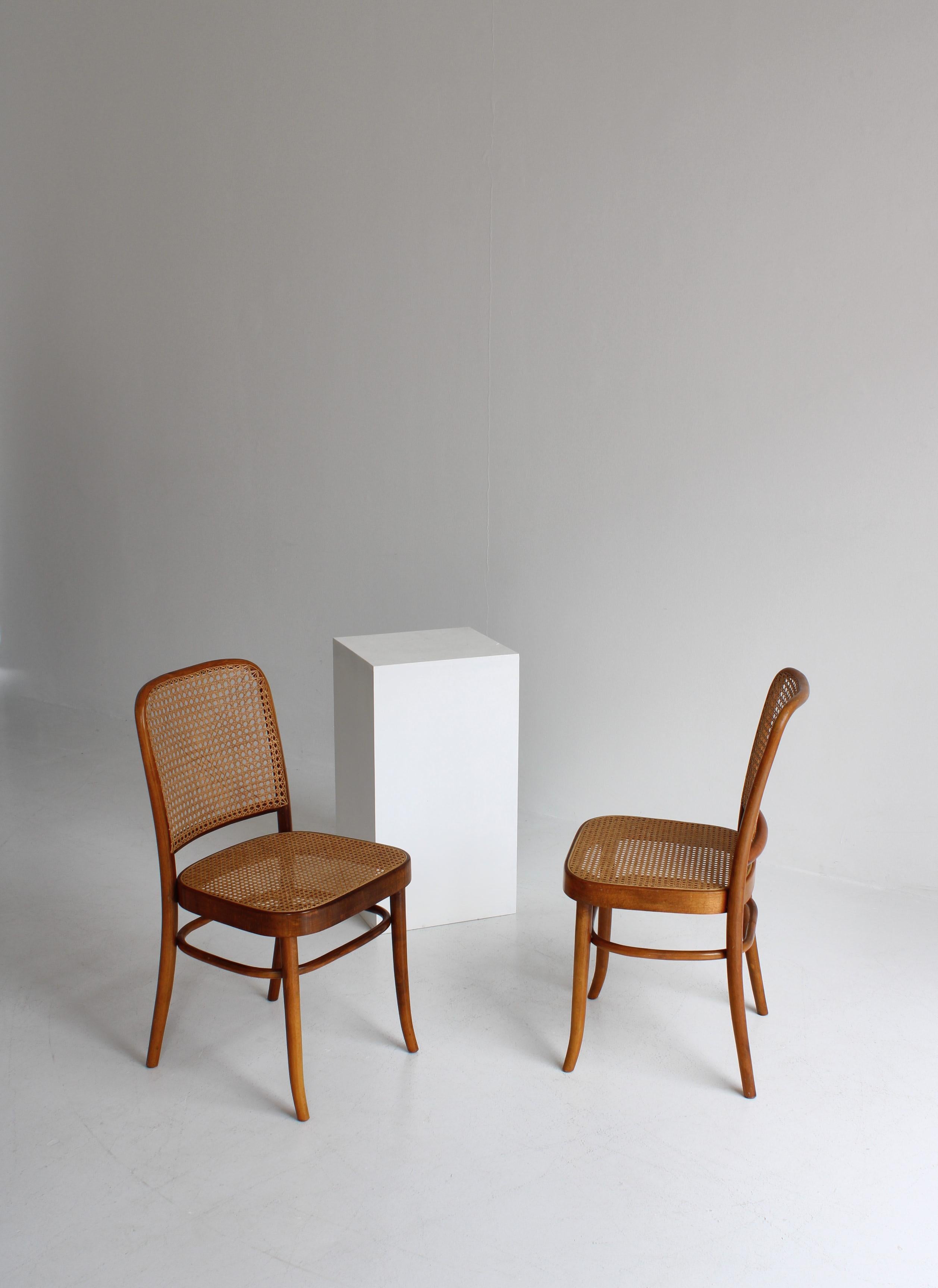 Fritz Hansen Thonet 811 Chair by Josef Hoffmann in Bentwood and Cane, 1930s 9