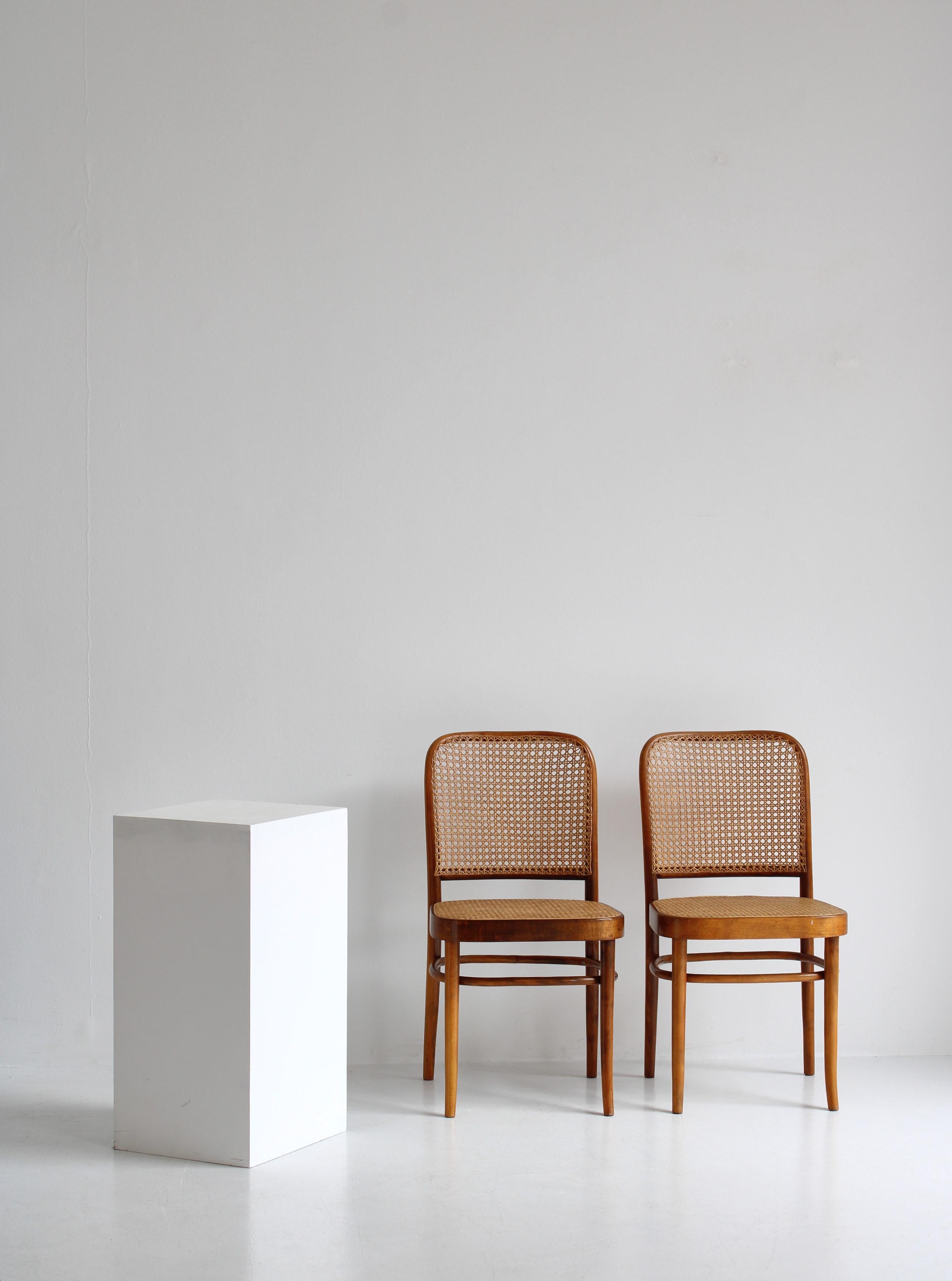 Fritz Hansen Thonet 811 Chair by Josef Hoffmann in Bentwood and Cane, 1930s 10